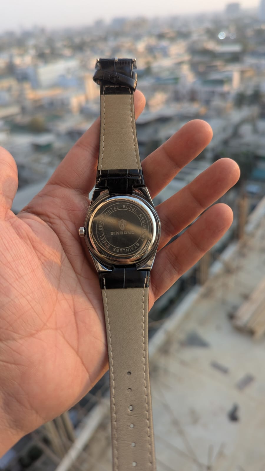 BINBOND Leather Quartz Watch