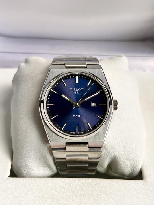 TISSOT PRX QUARTZ BLUE DIAL WATCH