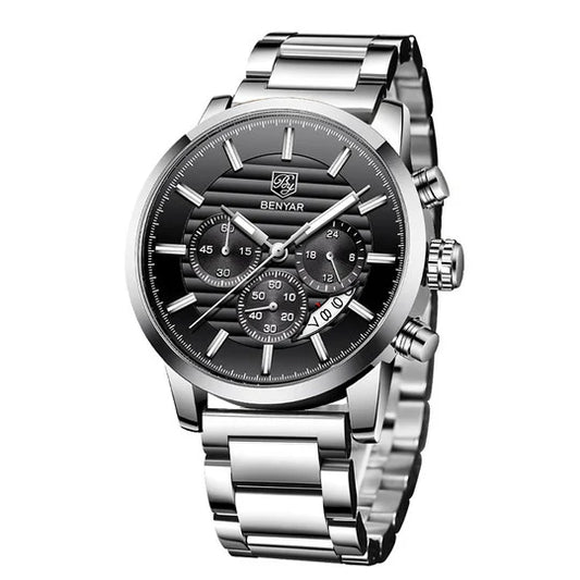 Benyar (BY-5104) Men's Business Chronograph – Stainless Steel Waterproof Watch