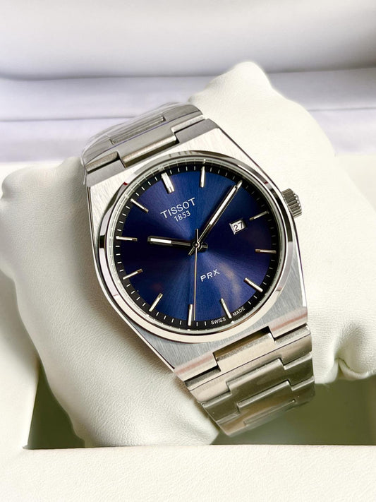 TISSOT PRX QUARTZ BLUE DIAL WATCH